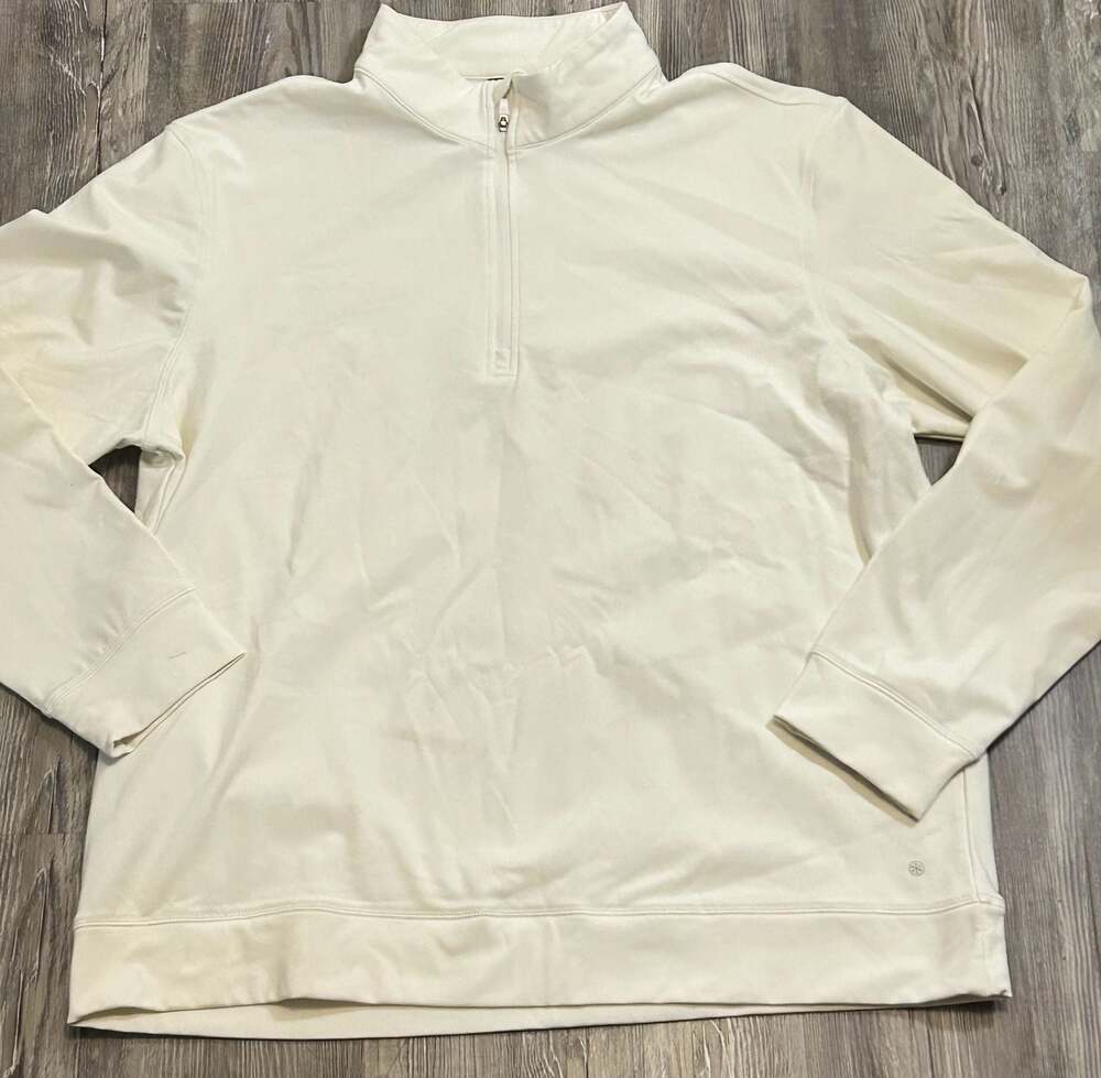 MAELREG Men's Off-White Performance Quarter-Zip Pullover